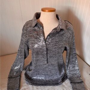 Pilcro Metallic Gray top/ pullover/ shirt